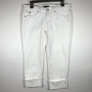 Banana Republic Factory Women's 28/6 White Casual Capri Cuffed Hem Pants